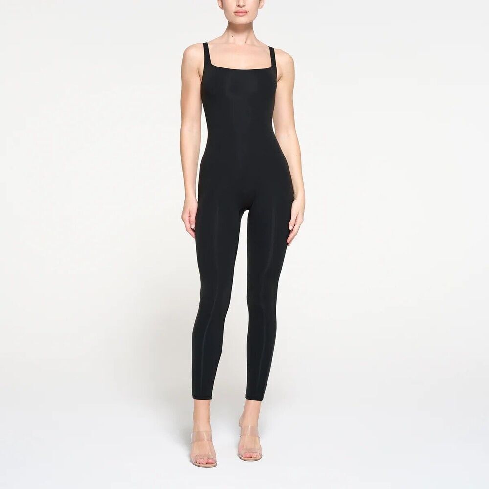 SKIMS FITS EVERYBODY 4X SQUARE NECK‎ LOW BACK CATSUIT ONYX BLACK NWT